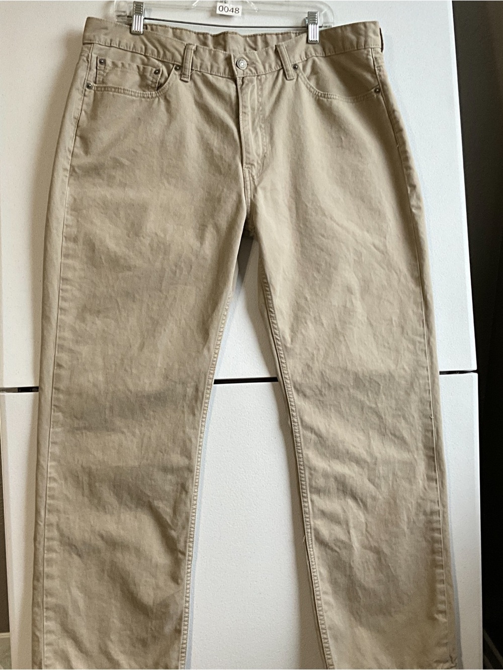 Levis 514 Pants Mens 38x30 Tan Khaki Chino Straight Fit Red Tab Cotton Casual